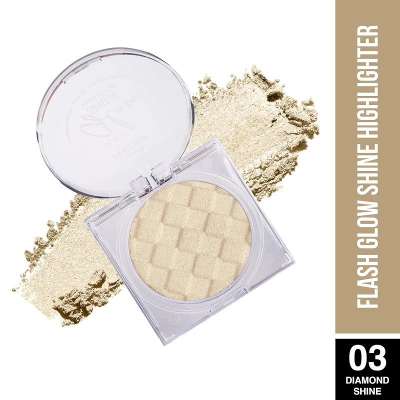 Hilary Rhoda Flash Glow Shine Highlighter | Rich Colour Payoff | Superfine Particles | 3D Reflective Glow | Blends Flawlessly -7g (Diamond Shine -Shade 03) thumbnail 2